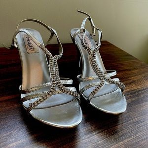 Silver formal shoes